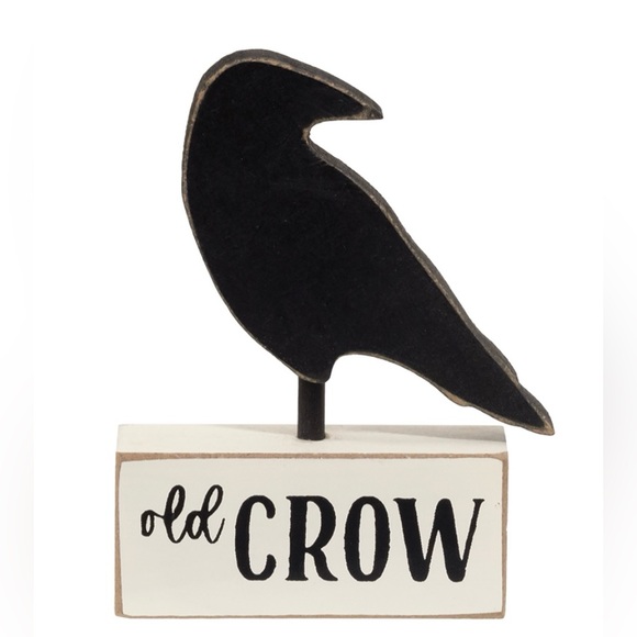 *Wooden Old Crow on Base Shelf Sitter - Picture 3 of 14